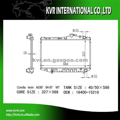 Car Radiator For 1.6 I COROLLA OE No.：16400-15210