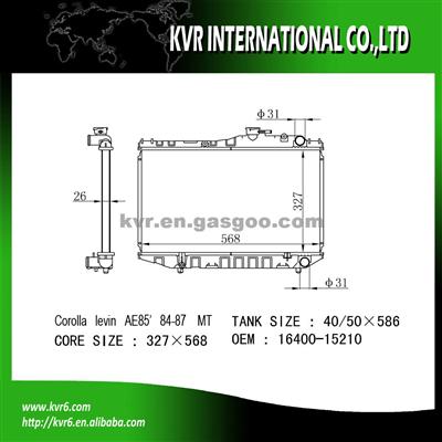 Auto Radiator For 1.6 I COROLLA OE No.：16400-15210