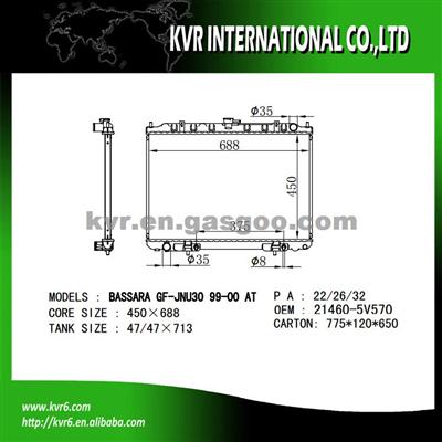 Made In China Radiator For NISSAN BASSARA GF-JNU30 OEM 21460-5V570