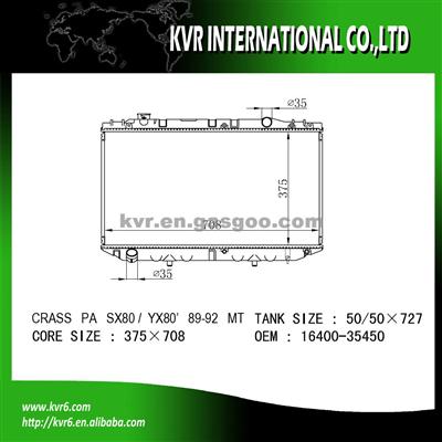 Complete Radiator For CRESSIDA/MARK 2/CRESTA/CHASER OE No.：16400-35450
