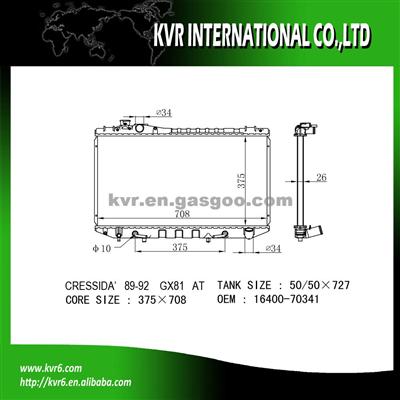 Auto Cool Radiator For CRESSIDA OE No.：16400-70341
