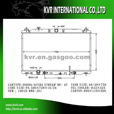 Made In China Radiator For HONDA STREAM Oem 19010-RWK-J01