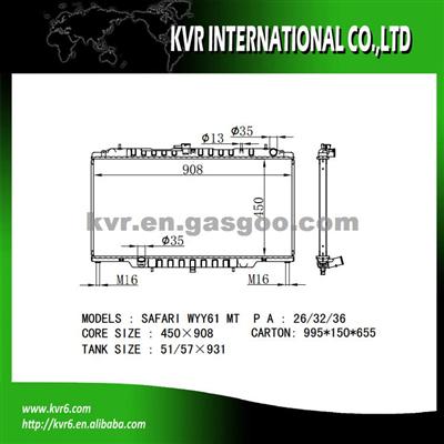 Car Aluminum Radiator For NISSAN SAFARI WYY61 2.8 OEM 21410-VB300/VB301/VB800