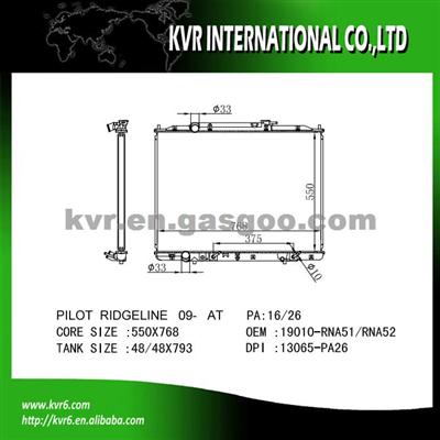 Auto Parts For HONDA PILOT Oem 19010-RN0-A52 19010-RN0-A51