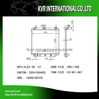 Complete Radiator For DAIHATSU MPV ALZA Oem 16400-BZ370