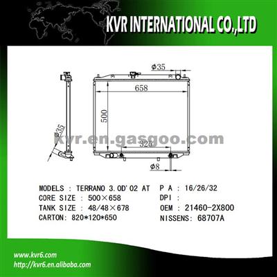 Car Cooling System Radiator For NISSAN TERRANO II R20 3.0 Di OEM 21460-2X800