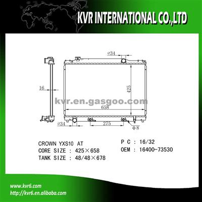 CROWNFin Tube Radiator OE No.：16400-73530