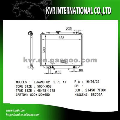 Factory Radiator For NISSAN TERRANO II R20 2.7 TDi OEM 21450-7F001/7F002