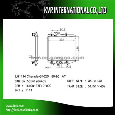 Factory Radiator For DAIHATSU CHARADE III G102S Oem 16400-87F12