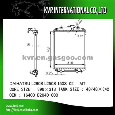 Auto Aluminum Radiator For DAIHATSU L260S L250S 150S Oem 16400-B2040