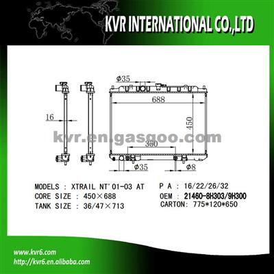 Cheap Radiator For NISSAN XTRAIL NT OEM 21460-8H303/9H300