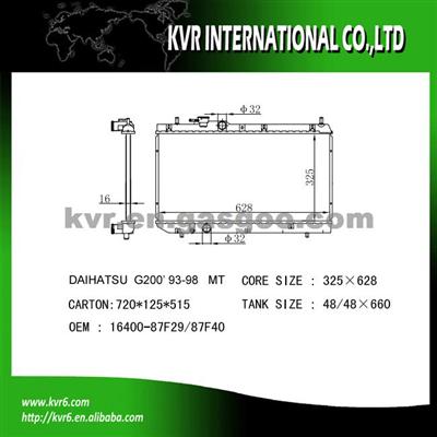 High Cooling Efficiency Car Radiator For DAIHATSU CHARADE IV G200 Oem 16400-87F29/87F40