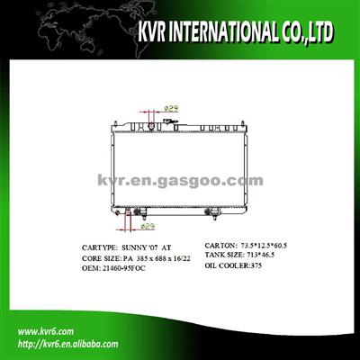 Car Aluminum Radiator For NISSAN SUNNY OEM 21410-95FOC