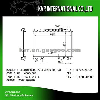 Mechanical Radiator For NISSAN CEDRIC PY33/ENY33 OEM 21460-54A00aluminum For NISSAN SUNNY B12 1.6 I 12V OEM 21460-4P000