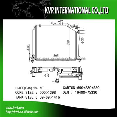 Radiator Assembly For Toyota HIACE(G) OEM 16400-75330