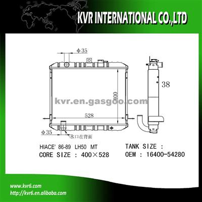 Auto Cool Radiator For Toyota 2.4 HIACE OEM 16400-54280