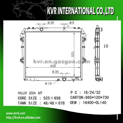 Car Radiator For Toyota OEM 16400-0L140