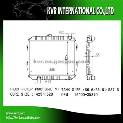 Toyota Brazed Radiator OEM 16400-35370