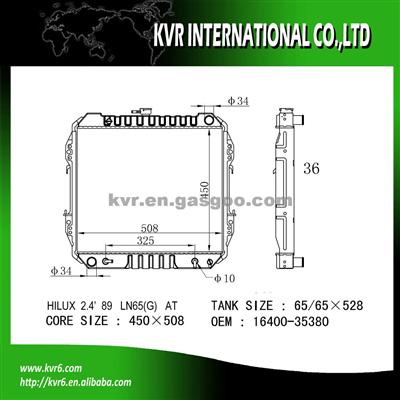 Toyota Auto Engine Cooling Radiator OEM 16400-35380/35520