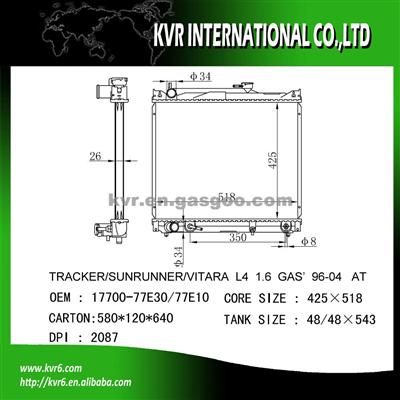 Car Aluminum Radiator For SUZUKI ESCUDO Oem 17700-77E10/77E30