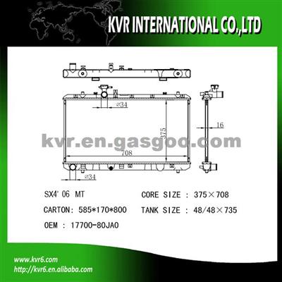 Aluminum Car Radiator For SUZUKI SX4 Oem 17700-80JA0