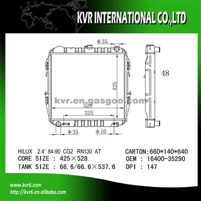 Toyota Competitive Price Radiator OEM 16400-35290