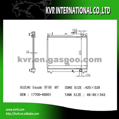Cooling Radiator For SUZUKI ESCUDO Oem 17700-66D01