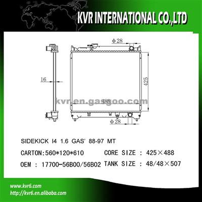 Performance Aluminum Radiator For SUZUKI ESCUDO/SIDEKICK/VITARA Oem 17700-56B00/56B02