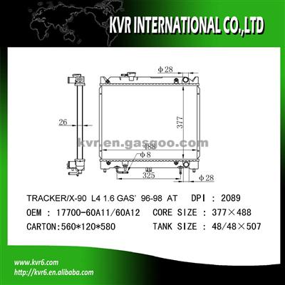 Complete Radiator For SUZUKI ESCUDO/SIDEKICK/VITARA Oem 17700-60A11/60A12