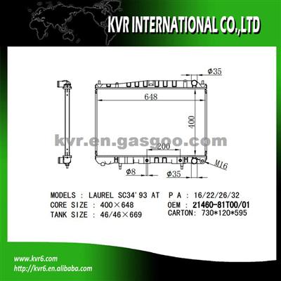 Made In China Radiator For NISSAN LAUREL SC34 OEM 21460-81T00/01