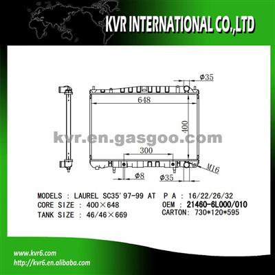 Auto Cooling System Radiator For NISSAN LAUREL SC35 OEM 21460-6L000/010