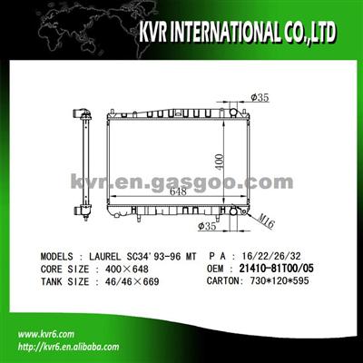 Factory Radiator For NISSAN LAUREL SC34 OEM 21410-81T00/05