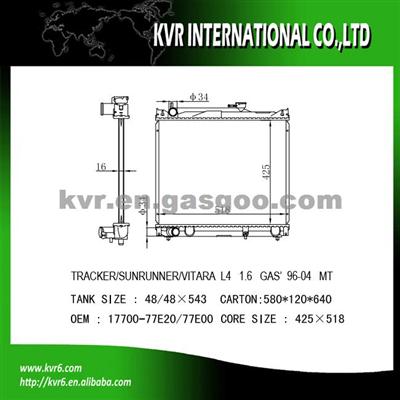 Auto Cool Radiator For SUZUKI ESCUDO/SIDEKICK/VITARA Oem 17700-77E20/77E00