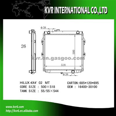 Toyota Brazed Radiator OEM 16400-30100