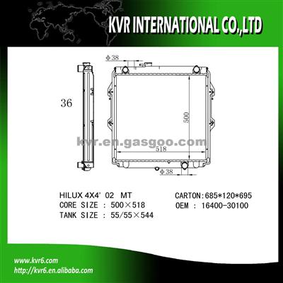 Toyota Brazed Car Radiator OEM 16400-30100