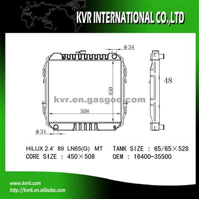 Toyota Auto Cooling Radiator OEM 16400-35500