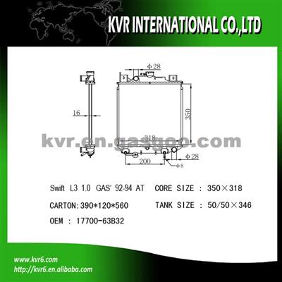 Brazing Radiator For SUZUKI SWIFT GAS Oem 17700-63B32