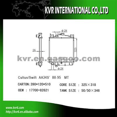 Auto Radiator For SUZUKI CULTUS/SWIFT AA34S Oem 17700-82621/82622