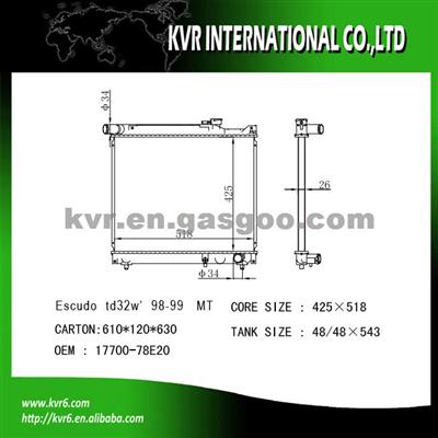 Aluminum Radiator For SUZUKI ESCUDO Oem 17700-78E20