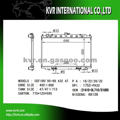 Cooling Radiator OEM 21410-0L710/31U10 For NISSAN CEFIRO A32 30