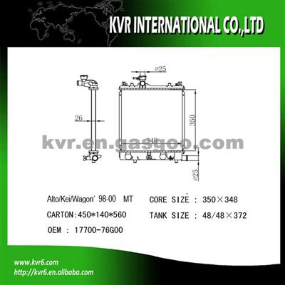 Aluminum Car Radiator For SUZUKI ALTO / WAGON Oem 17700-76G00