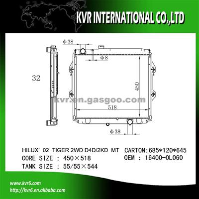 Toyota Radiator OEM 16400-0L060