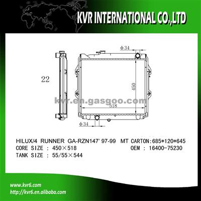 Toyota Passenger Car Radiator OEM 16400-75230