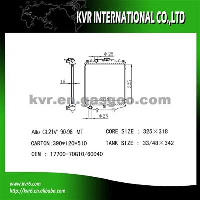 Brazed Car Radaitor For SUZUKI ALTO Oem 17700-70G10/60D40/60D41