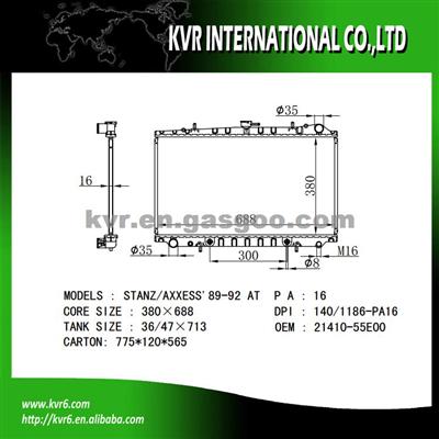 Competitive Radiator OEM 21410-55E01/55E00/58E00/51E00 For NISSAN BLUEBIRD 1.8