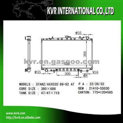 Radiator Assembly OEM 21410-55E01/55E00/58E00/51E00 For NISSAN BLUEBIRD 1.8