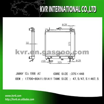 Competitive Price Radiator For SUZUKI JIMNY Oem 17700-80A11/81A11