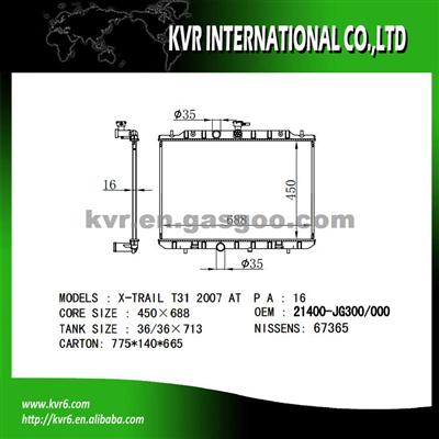 Factory Radiator OEM 21400-JG300 For NISSAN X-TRAIL T31