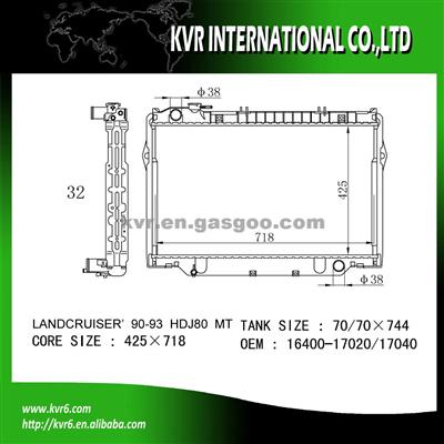 Toyota Racing Radiator OEM 16400-17020/17040