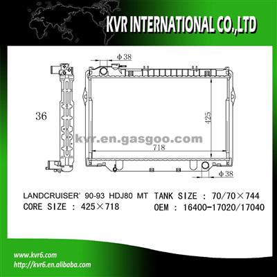 Toyota Cheap Radiator OEM 16400-17020/17040